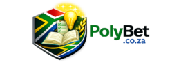 PolyBet.co.za logo featuring a South African themed shield with book, checklist and light bulb representing betting education and beginner guides.